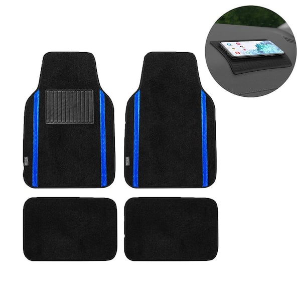 FH Group Galaxy13 Metallic Stripe Non-Slip Carpet Floor Mats - Full Set