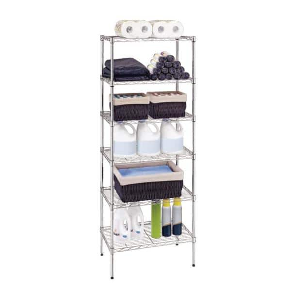 6-Tier Steel Wire Shelving Unit in Chrome (24 in. W x 60 in. H x 14 in. D)