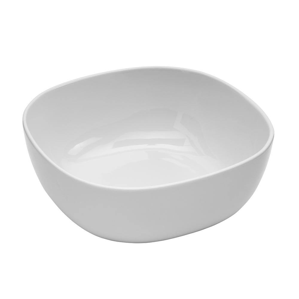 White Ceramic Microwave Safe Serving Bowl Set, 3 Piece