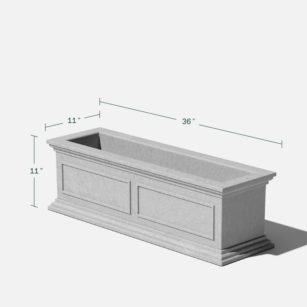 Gray 36" Recycled Plastic Outdoor/Indoor Window Box Planter Set