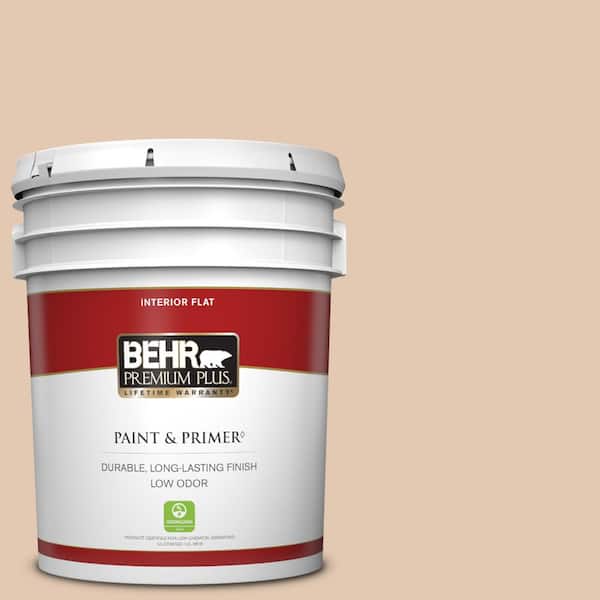 BEHR PREMIUM PLUS 5 gal. #S230-2 Mesquite Powder Flat Low Odor Interior Paint & Primer