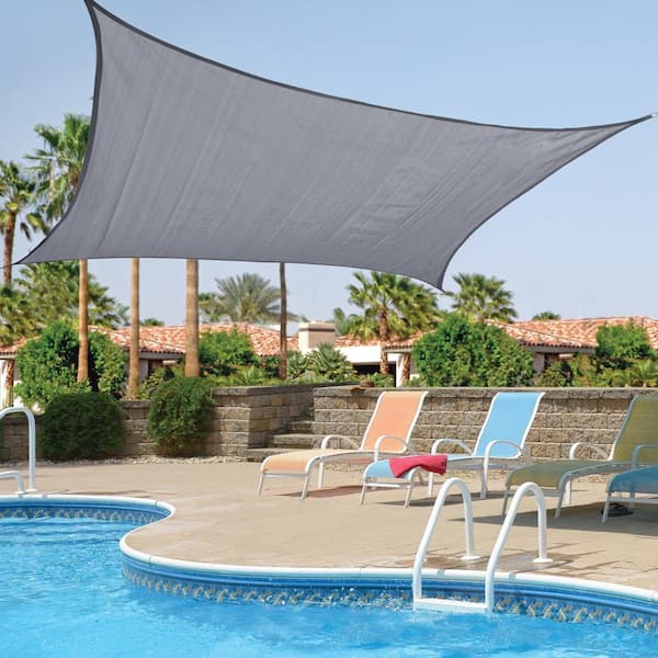 Vigoro 12 ft. x 12 ft. Stone Gray Square Shade Sail (2-Pack Vigoro 12 ft. x 12 ft. Stone Gray Square Shade Sail (2-Pack