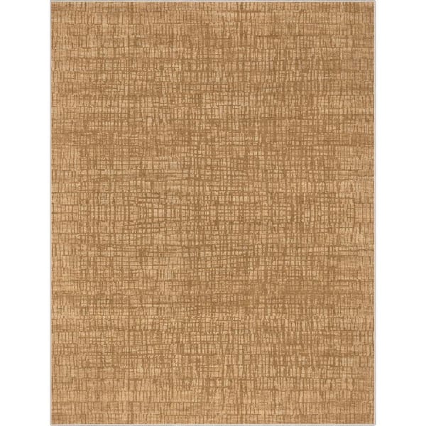 Well Woven Yellow 5 ft. 3 in. x 7 ft. 3 in. Abstract Nightscape Modern Geometric Flat-Weave Area Rug