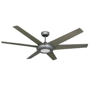Elegant II WiFi 60 in. Integrated LED Indoor/Outdoor Brushed Nickel Smart Ceiling Fan with Light with Remote Control