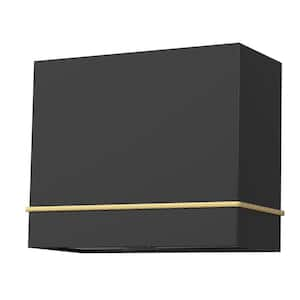 36 in. Stainless Steel Range Hood with Powerful Vent Motor, 600 CFM, 3-Speed, Wall Mount, in Black with Gold