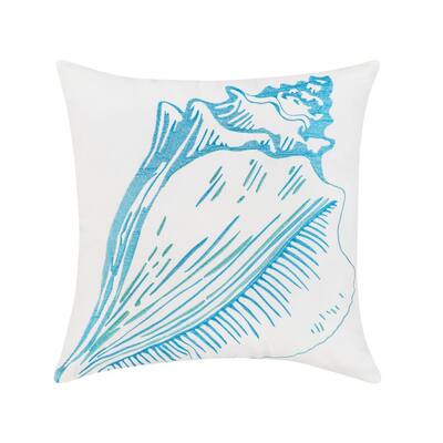 Conch Shell Beige Outdoor Throw Pillow