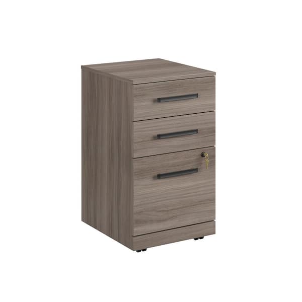 Unbranded Affirm 3-Drawer Hudson Elm 28.425 in. H x 15.551 in. W x 19.449 in. D Engineered Wood Mobile File Cabinet (Assembled)