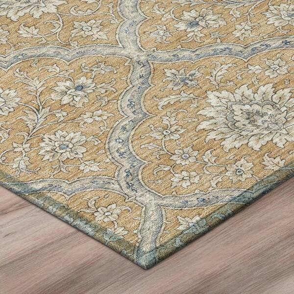 Chantille Machine Washable Indoor/Outdoor Abstract ACN3139 Gold 3 ft. x 4 ft. Area Rug