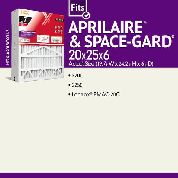 20 in. x 25 in. x 6 in. AprilAire and Space-Gard Replacement Pleated Air Filter (With Frame) FPR 7, MERV 11
