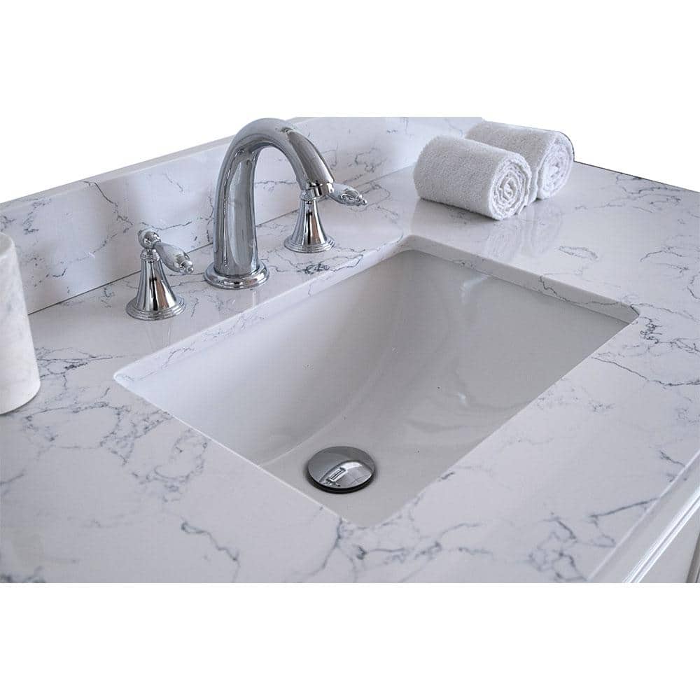 Carrara White 22" Engineered Stone Bathroom Side Splash