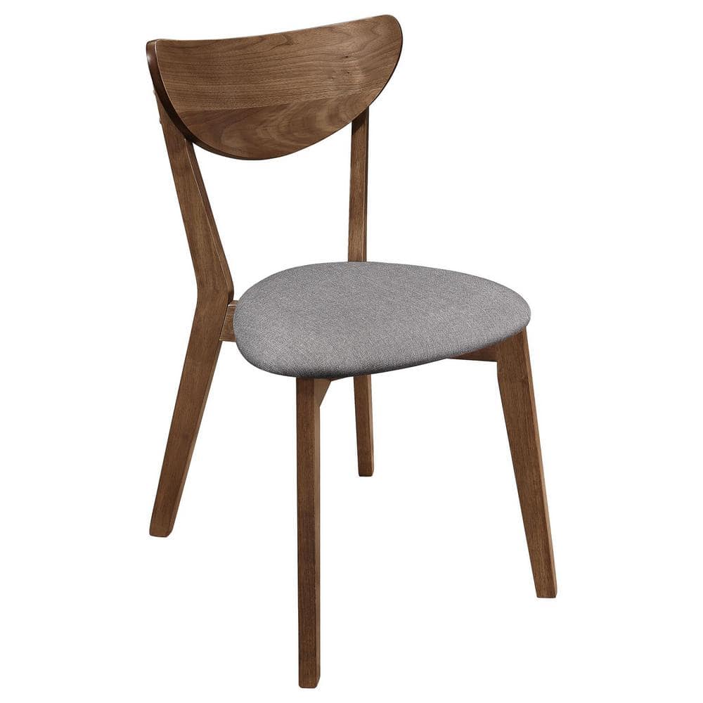 Natural Walnut and Grey Mid-Century Modern Dining Set