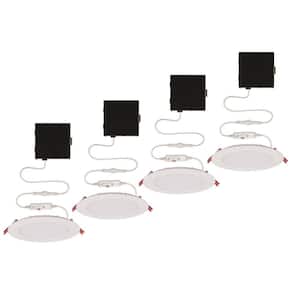 Ultra Slim 6 in. Adjustable CCT Canless New Construction & Remodel IC Rated Dimmable LED Recessed Light Kit (4-Pack)