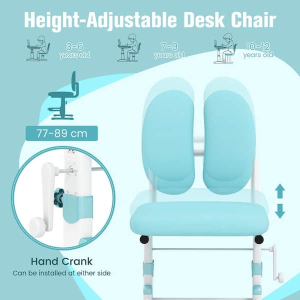 Costway Height-Adjustable Kids Desk Chair with Double Back