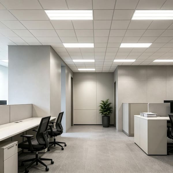 2 ft. x 4 ft. White Integrated LED Troffer Light up to 7000 Lumens, Dimmable 5 CCT Ceiling Light, 120–277V, 4-Pack