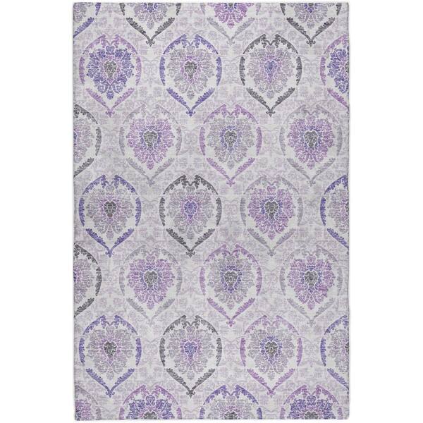 Dream Shag Premium Machine Washable Abstract ADS808 Purple 5 ft. x 7 ft. 6 in. Area Rug