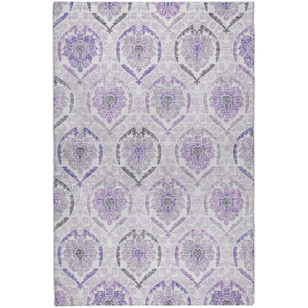 Dream Shag Premium Machine Washable Abstract ADS808 Purple 8 ft. x 10 ft. Area Rug