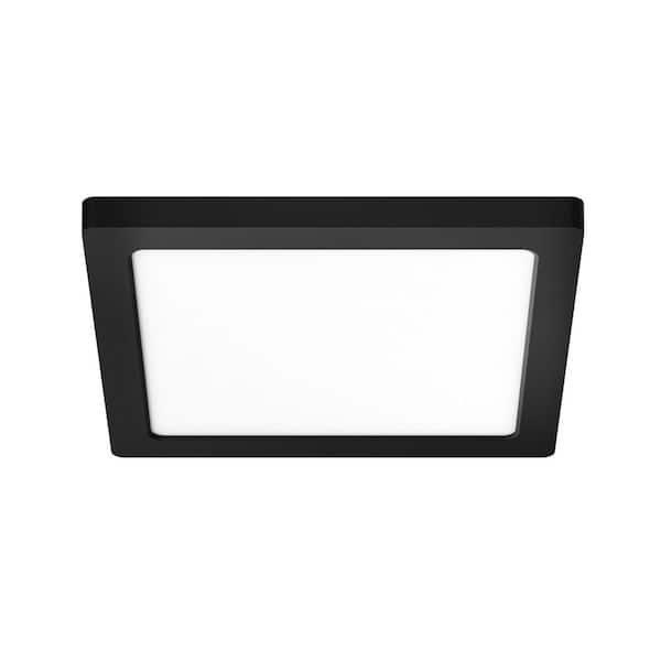 Sofiton 8.4 in. 18W Black Square 3 CCT 3000K-5000K Selectable Integrated LED Flush Mount Light Ceiling Light