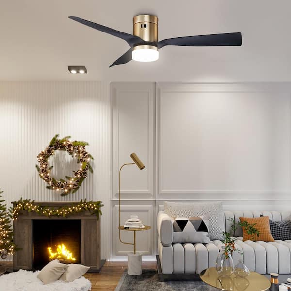 Striver 52 in. Indoor Gold Smart Ceiling Fan with Dimmable LED Light and Remote, Works with Alexa and Google Home