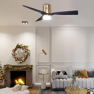Striver 52 in. Indoor/Outdoor Gold Smart Ceiling Fan, Dimmable LED Light and Remote, Works with Alexa/Google Home/Siri