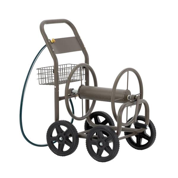 4 Wheel Garden Hose Reel Cart, Metal Garden Hose Carts