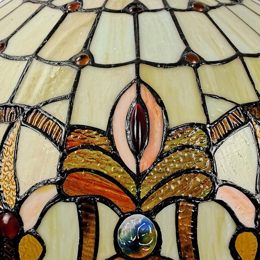 Elegant Tiffany-Style 16" Dome Hanging Lamp with Stained Glass
