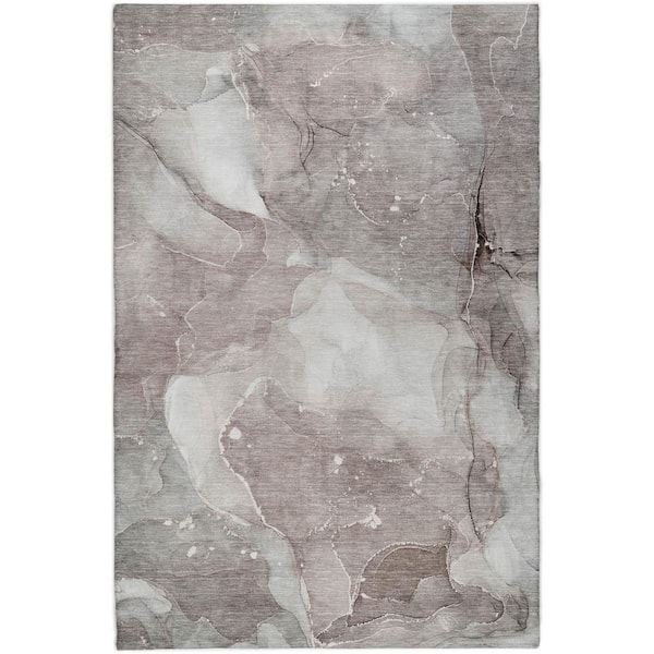Dream Shag Premium Machine Washable Abstract ADS522 Taupe 9 ft. x 12 ft. Area Rug