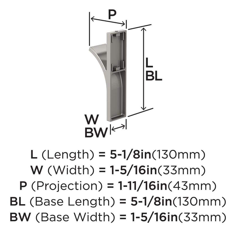 Polished Nickel Single Prong Decorative Metal Wall Hook