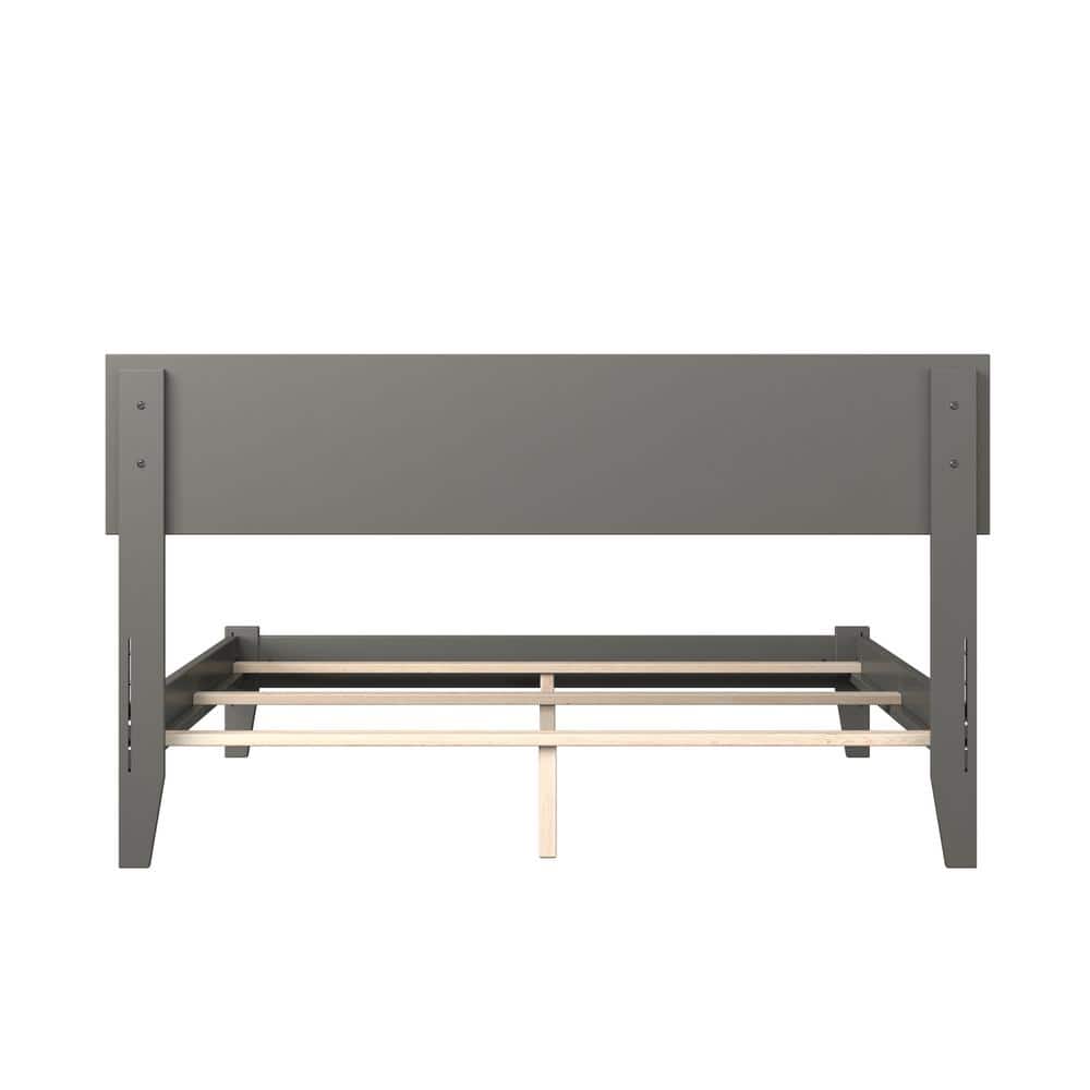 Orlando Gray Full Size Wood Bed with Headboard and Slats