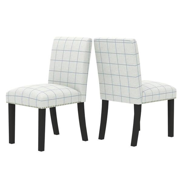 dining chairs check fabric