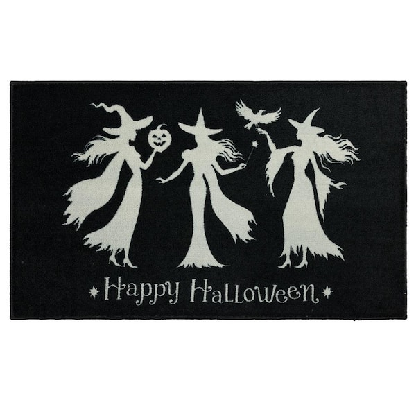 Mohawk Home Witch Trio Black 2 ft. 6 in. x 4 ft. 2 in. Machine Washable Holiday Area Rug