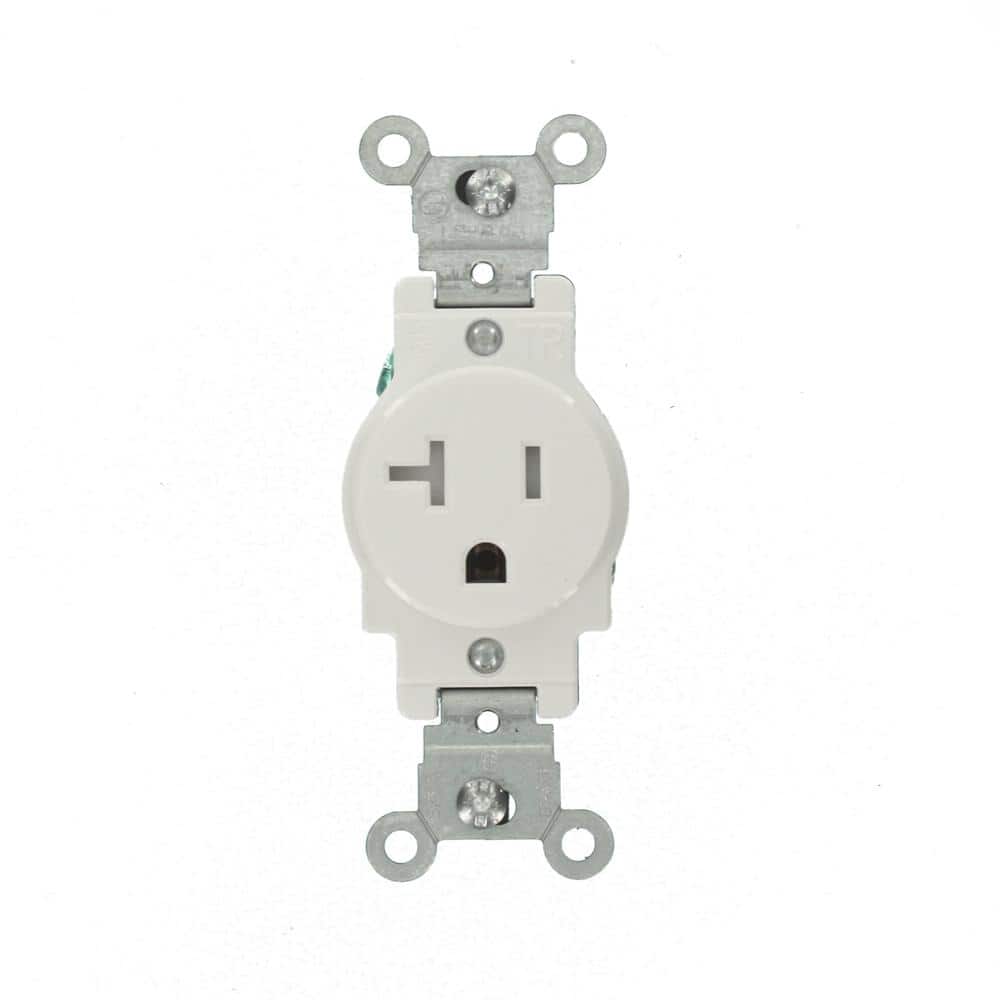 White Tamper Resistant Single Outlet with Wall Plate