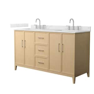 Elan 60 in. W x 22 in. D x 35 in. H Double Bath Vanity in White Oak with Giotto Quartz Top