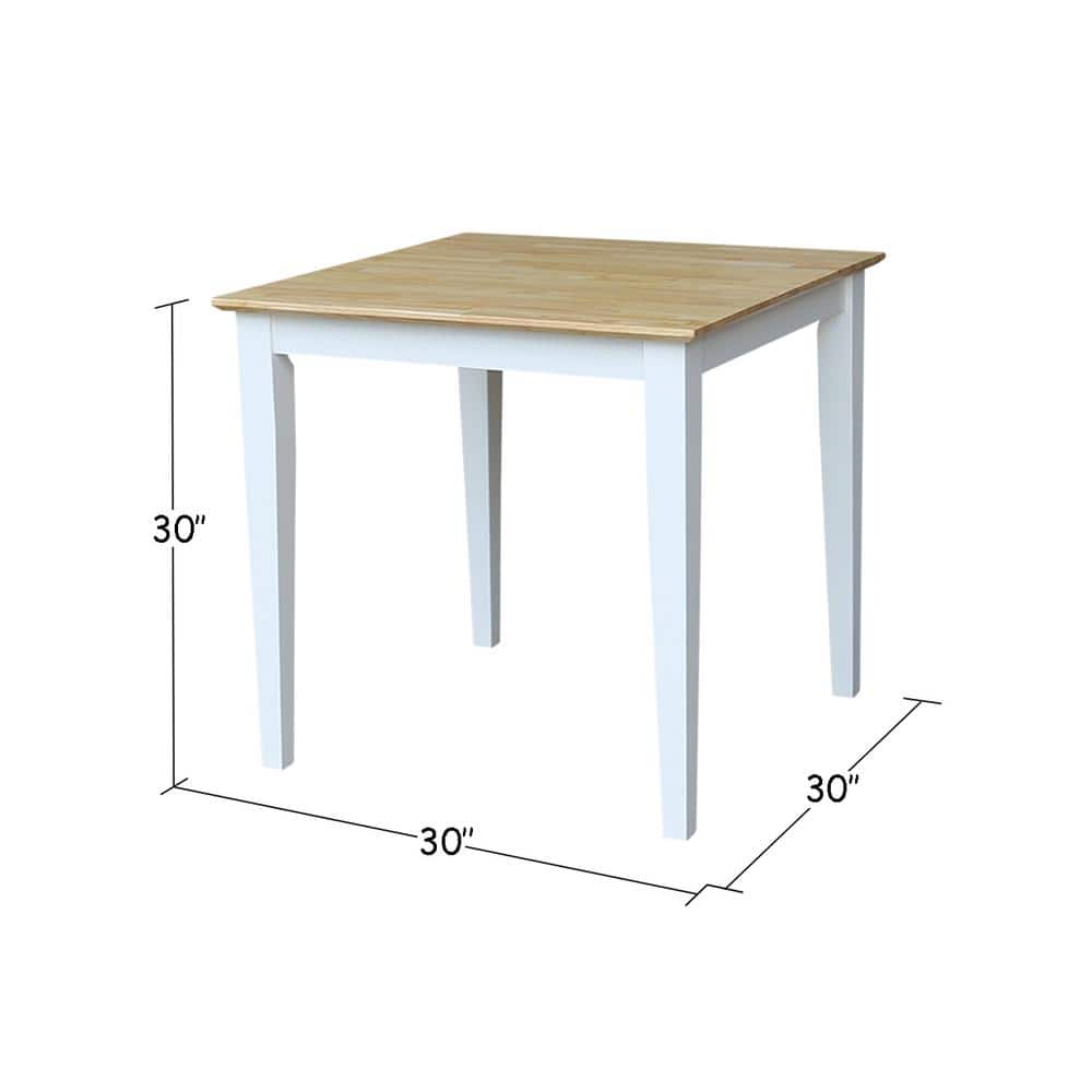White and Natural Square Wood Dining Table