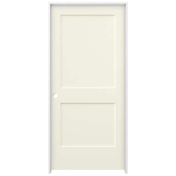 JELD-WEN 36 in. x 80 in. Monroe Vanilla Painted Right-Hand Smooth Solid Core Molded Composite MDF Single Prehung Interior Door