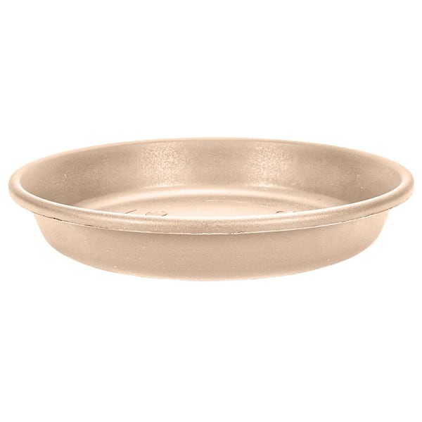Unbranded Classic 10 in. Sandstone Round Plastic Flower Pot Planter Plant Saucer