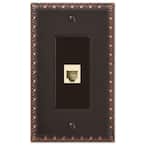 Antiquity 1 Gang Phone Metal Wall Plate - Aged Bronze