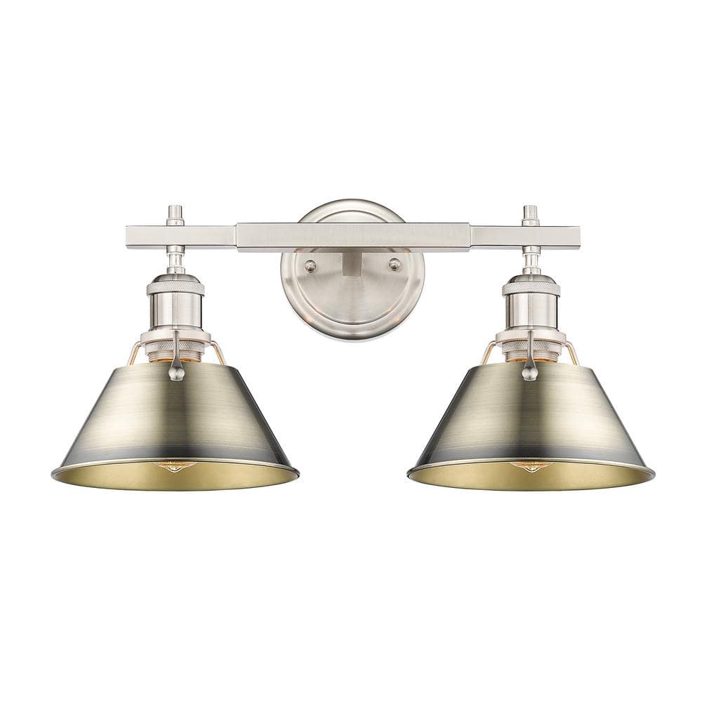 Orwell 18.25 in. 2-Light Pewter and Aged Brass Vanity Light price history on PriceWatchPro