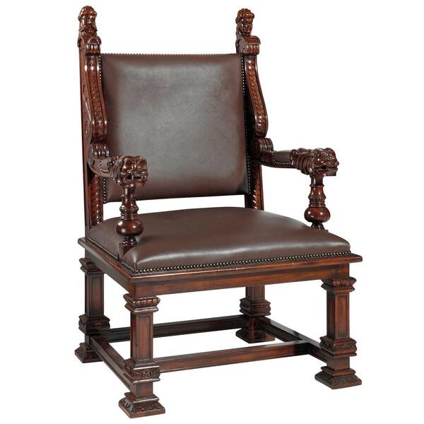 Design Toscano Lord Cumberland s Cherry Mahogany Throne Side Chair