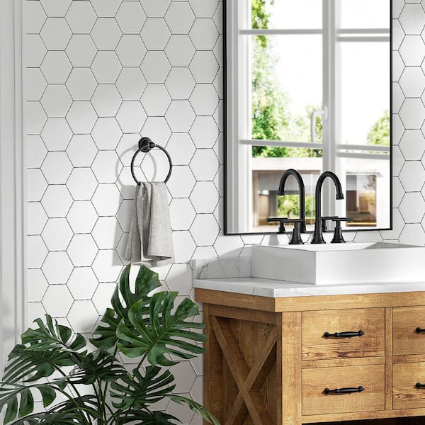 4 -Piece Bath Hardware Set with Included Mounting Hardware in Black