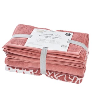 6 Yarn Dyed Jacquard/Solid towel set Monore Clay