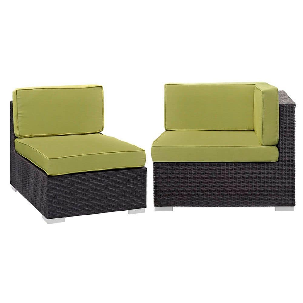 Gather Corner and Middle Outdoor Patio Sectional Set in Espresso Peridot price history on PriceWatchPro