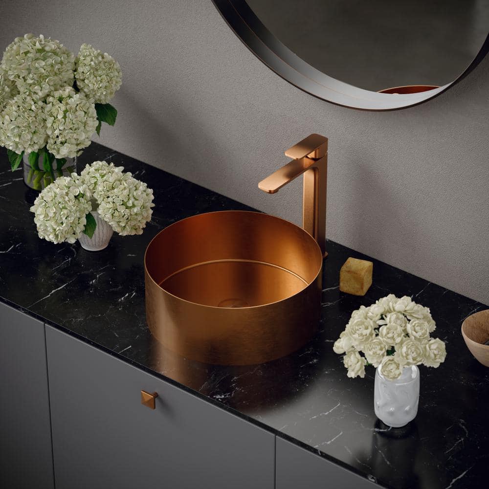 Venda Brushed Copper Single-Handle Vessel Bathroom Faucet