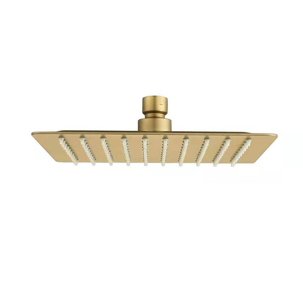 1-Spray Patterns with 2 GPM 10 in. Wall Mount Rain Fixed Shower Head in Brushed Gold price history on PriceWatchPro