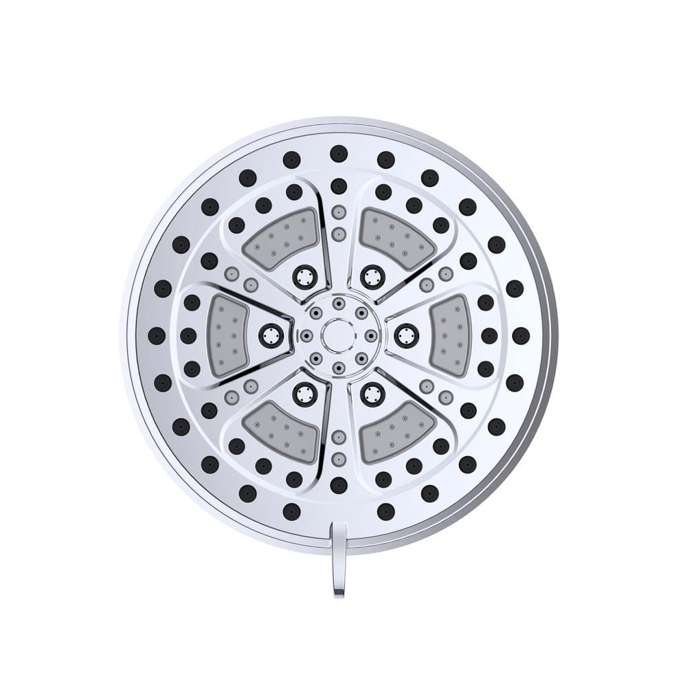 Mills Modern 7-inch Chrome 6-Function Wall Mounted Shower Head