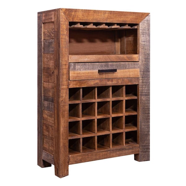 The Urban Port in. 20-Bottle Wine Storage Cabinet with Stemware Hanger UPT-238086 - The Home Depot