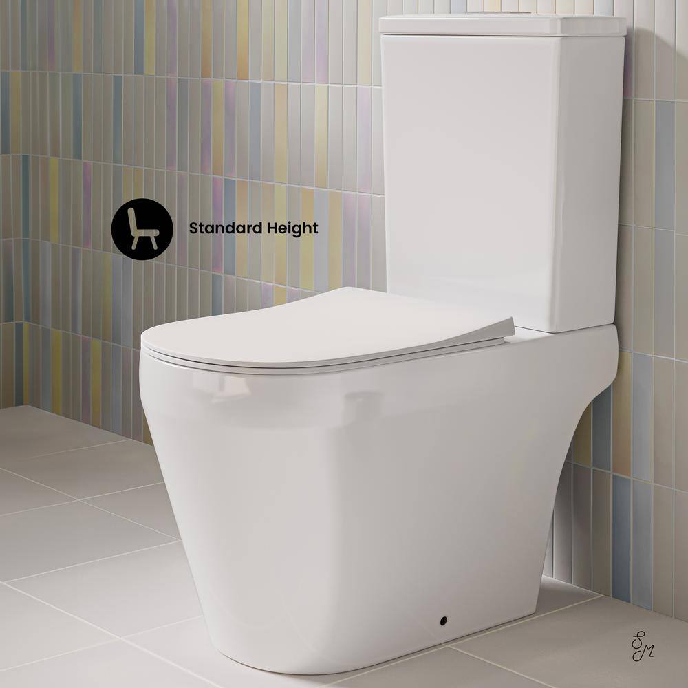 White Elongated Dual-Flush High Efficiency Free Standing Toilet