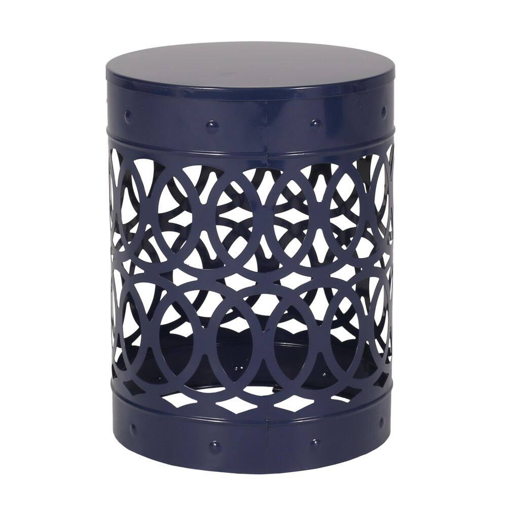 14 in. Navy Blue Round Top Metal Outdoor Side Table price history on PriceWatchPro