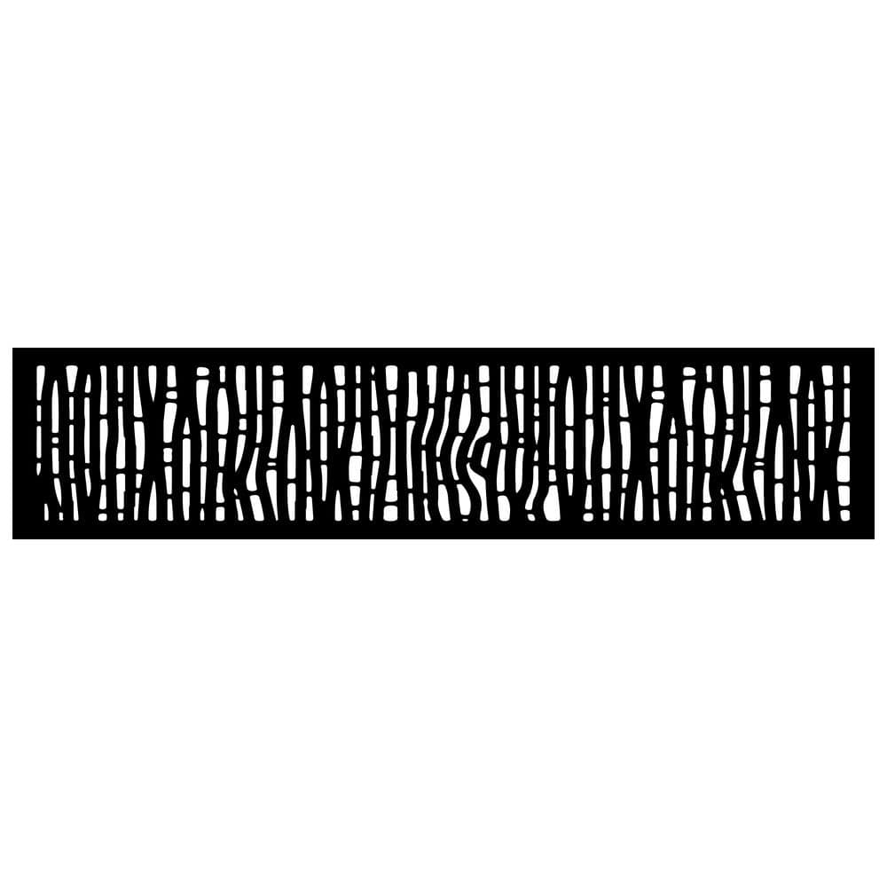 Decorative Black Galvanized Steel Privacy Panel, 16" x 72"