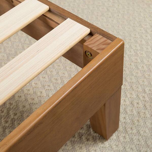 Full Deluxe Wood Platform Bed, Zinus Alexia 12 Wood Platform Bed Frame Rustic Pine Queen