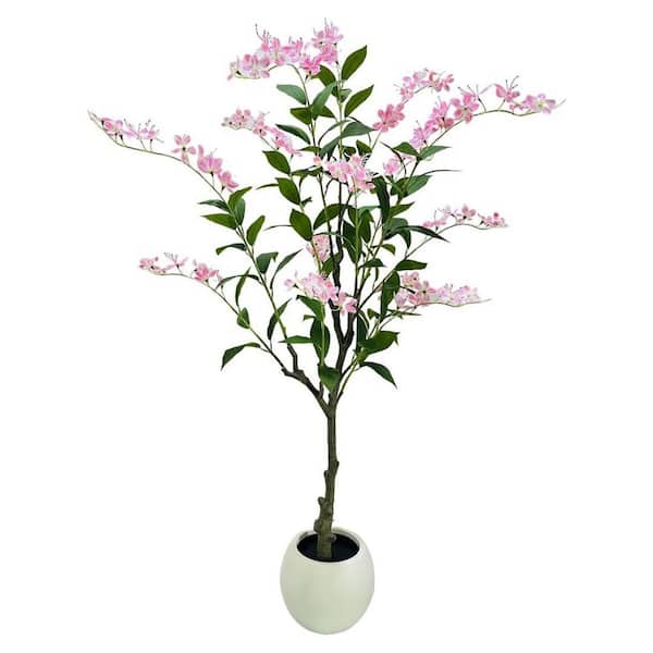 5 ft. Artificial Trees, Pink Fake Flowers, Bonsai Tree, Faux Tree for Home Office Wedding Décor